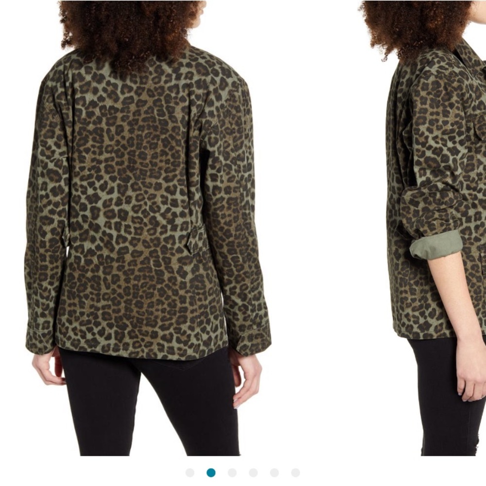 NWT Good American Printed Snap Front Jacket Woman's 0 Color Sage - Picture 4 of 6
